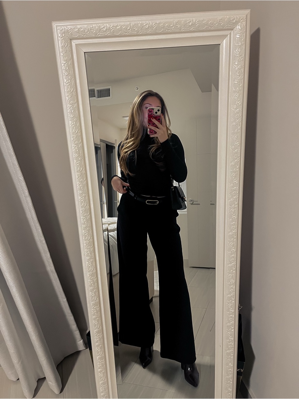 American Eagle Outfitters Black Wide-Leg Trousers